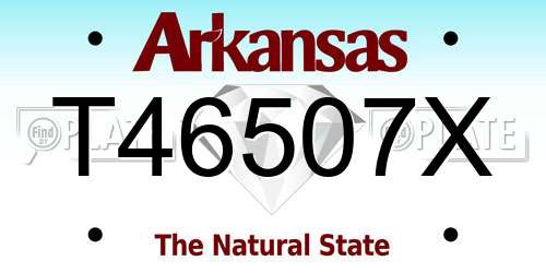 T46507X Arkansas License Plate