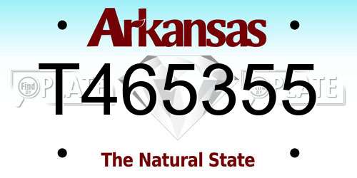 T465355 Arkansas License Plate