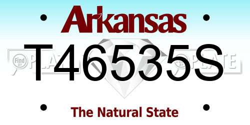 T46535S Arkansas License Plate