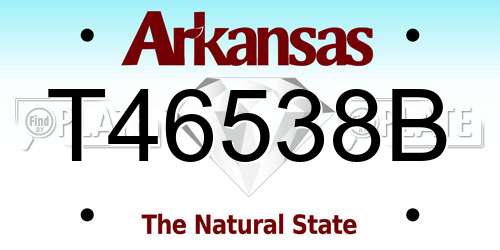 T46538B Arkansas License Plate