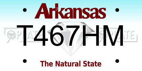 T467HM Arkansas License Plate