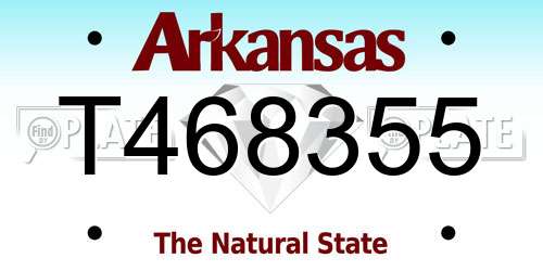 T468355 Arkansas License Plate
