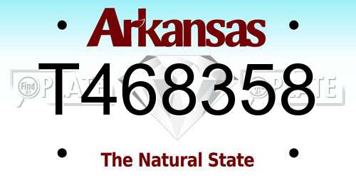 T468358 Arkansas License Plate