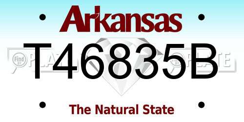 T46835B Arkansas License Plate