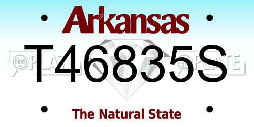 T46835S Arkansas License Plate