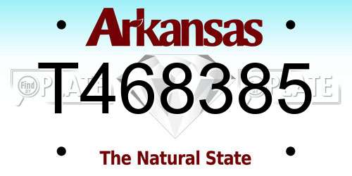 T468385 Arkansas License Plate