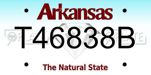 T46838B Arkansas License Plate