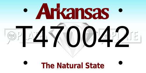 T470042 Arkansas License Plate