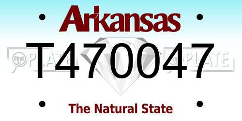 T470047 Arkansas License Plate