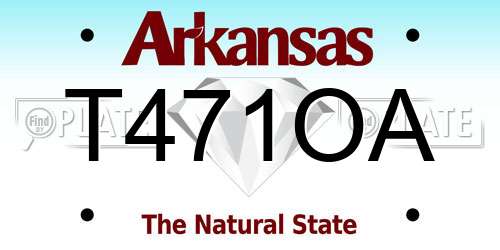 T471OA Arkansas License Plate