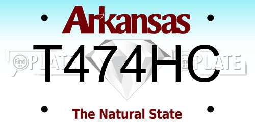 T474HC Arkansas License Plate