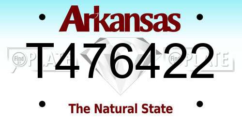 T476422 Arkansas License Plate