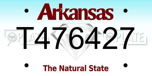 T476427 Arkansas License Plate