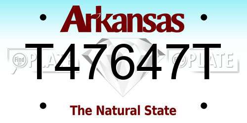 T47647T Arkansas License Plate