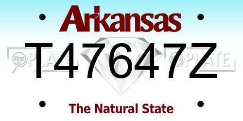 T47647Z Arkansas License Plate