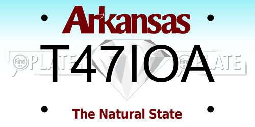 T47IOA Arkansas License Plate