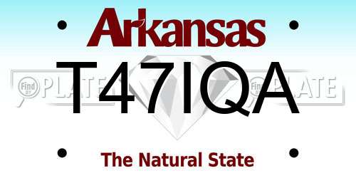 T47IQA Arkansas License Plate