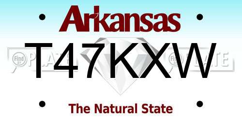 T47KXW Arkansas License Plate