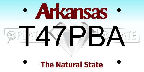 T47PBA Arkansas License Plate