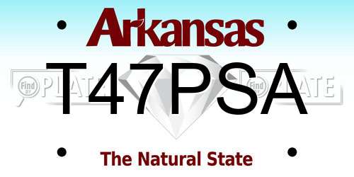 T47PSA Arkansas License Plate