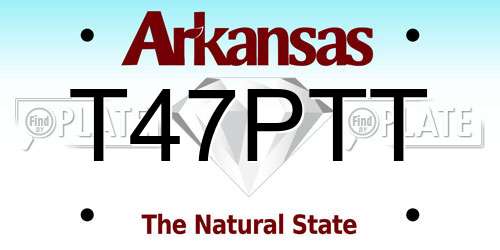 T47PTT Arkansas License Plate