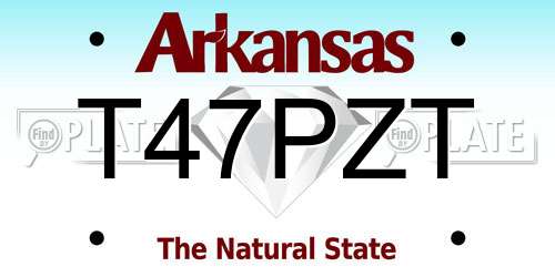 T47PZT Arkansas License Plate