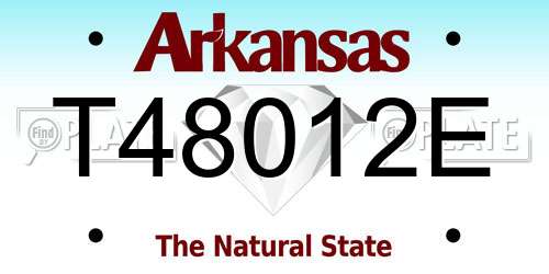 T48012E Arkansas License Plate
