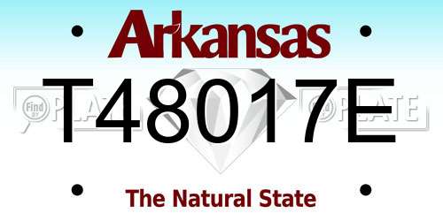 T48017E Arkansas License Plate