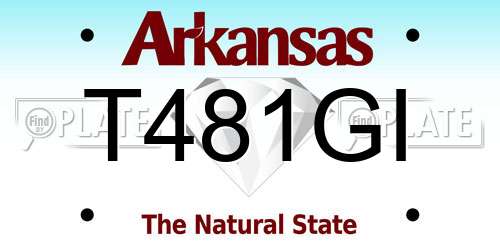 T481GI Arkansas License Plate