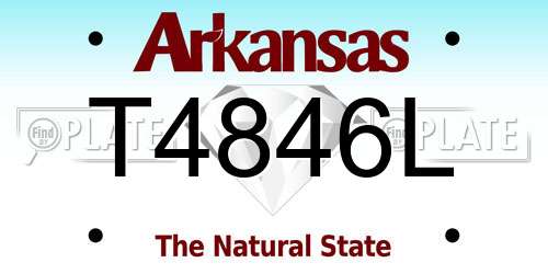 T4846L Arkansas License Plate