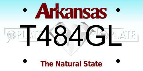 T484GL Arkansas License Plate