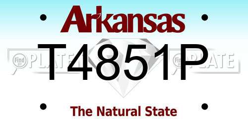 T4851P Arkansas License Plate