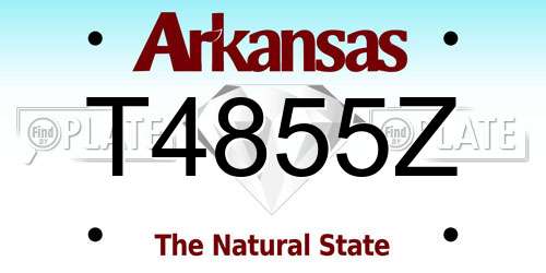 T4855Z Arkansas License Plate