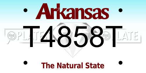 T4858T Arkansas License Plate