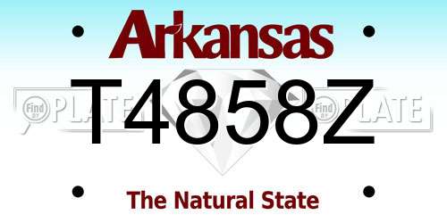 T4858Z Arkansas License Plate