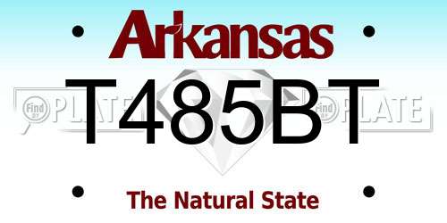 T485BT Arkansas License Plate