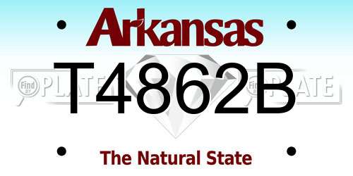 T4862B Arkansas License Plate