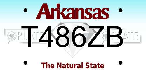 T486ZB Arkansas License Plate