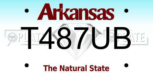 T487UB Arkansas License Plate