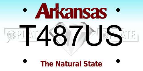 T487US Arkansas License Plate