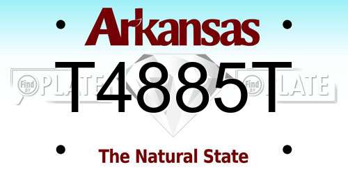 T4885T Arkansas License Plate