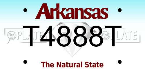 T4888T Arkansas License Plate