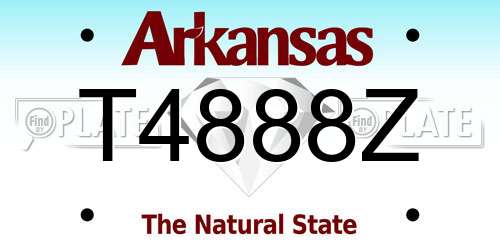 T4888Z Arkansas License Plate