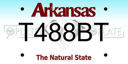 T488BT Arkansas License Plate