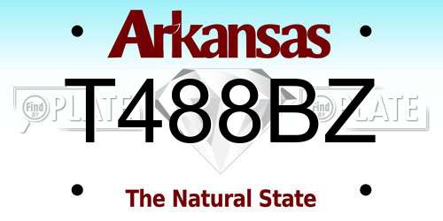 T488BZ Arkansas License Plate