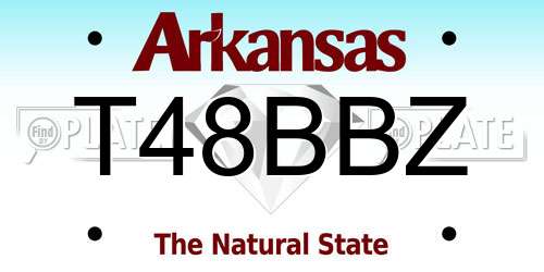 T48BBZ Arkansas License Plate