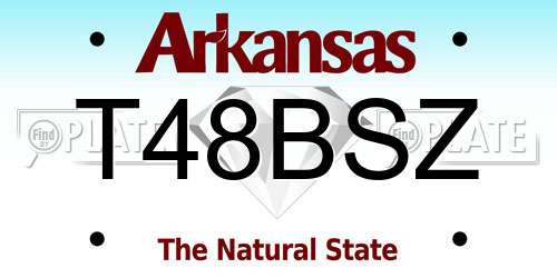 T48BSZ Arkansas License Plate