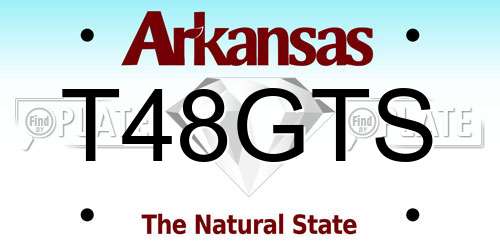 T48GTS Arkansas License Plate