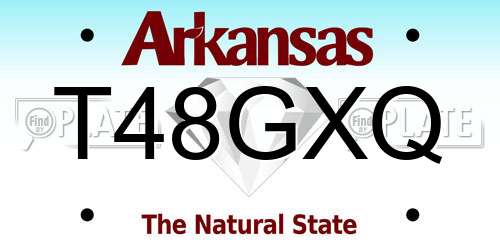 T48GXQ Arkansas License Plate