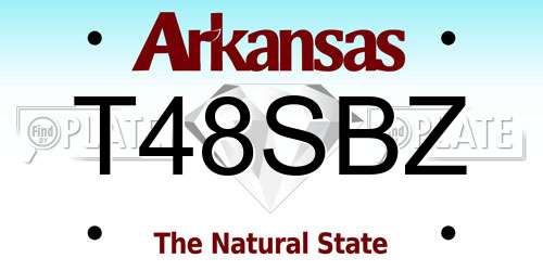 T48SBZ Arkansas License Plate